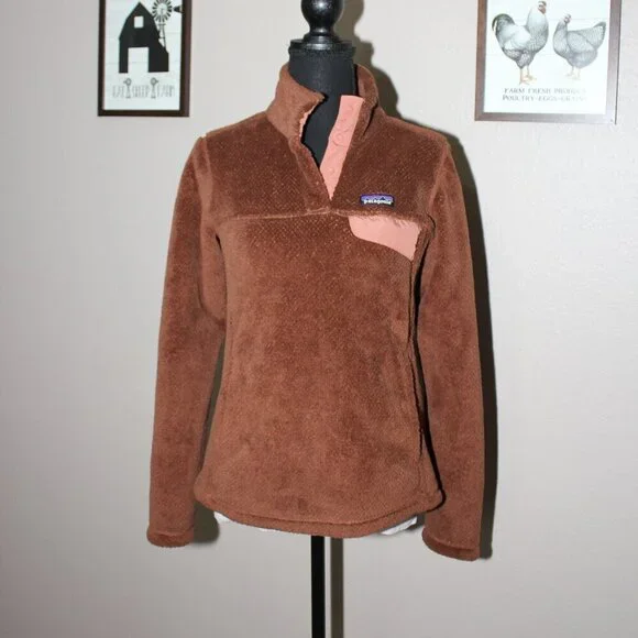 Patagonia Womens Re-Tool Snap T Pullover Brown Coral Size Small - Picture 1 of 7